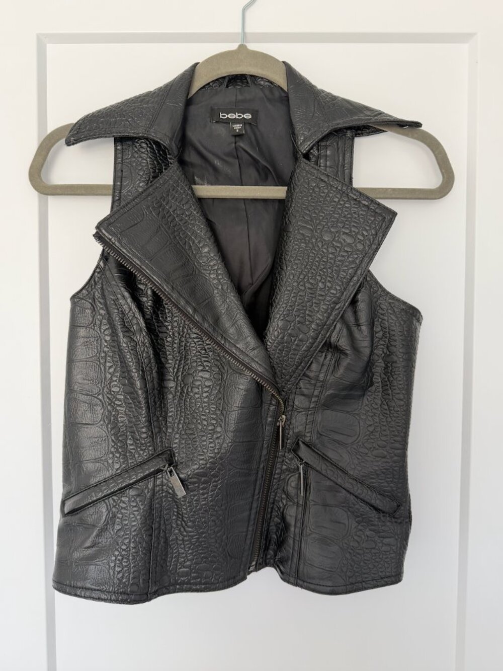 Bebe Faux Leather Biker Style Vest